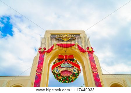 OSAKA, JAPAN - December 1, 2015: Universal Studios Japan (USJ). According to 2014 Theme Index Global Attraction Attendance Report, USJ is ranked fifth among the top 25 amusement parks worldwide.
