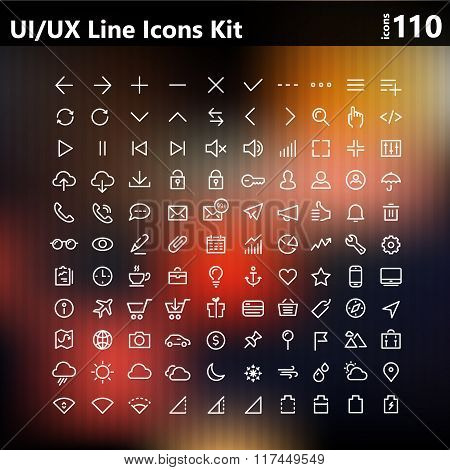 UI and UX big bold line icons kit
