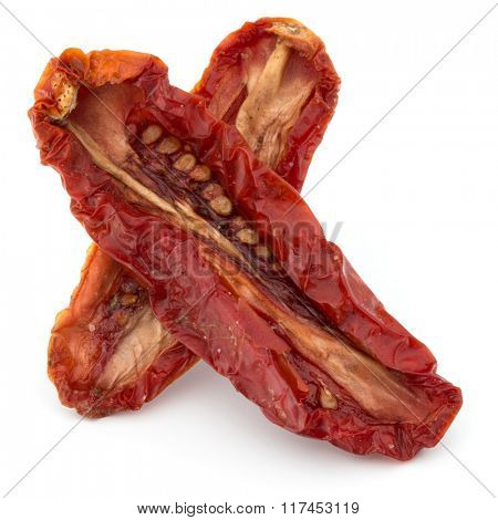 Dried tomatoes isolated on white background cutout