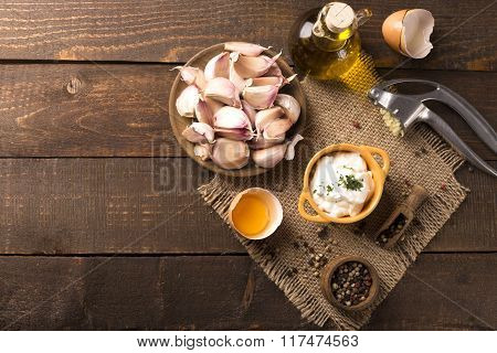 Garlic Dip In A Cute Bowl