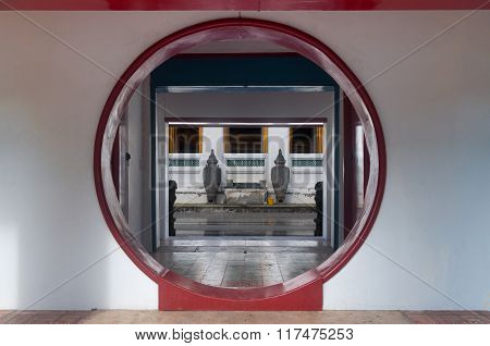 Opened Chinese Moon Door