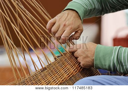 Basket maker at work