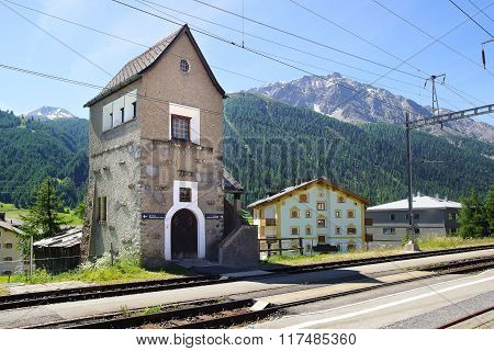 Historic Station Building. Zuoz