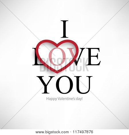 typography i love you valentine's day message