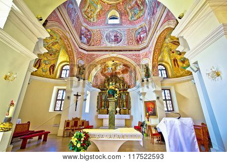 Historic Church Altar View In Krizevci