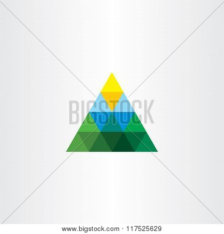 Triangle Landscape Logo Mountain Sun Vector