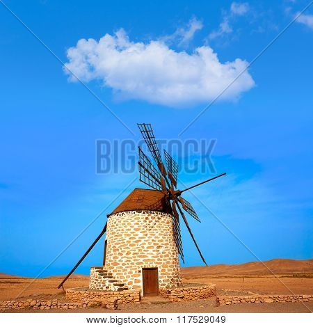 Tefia windmill Fuerteventura at Canary Islands of Spain