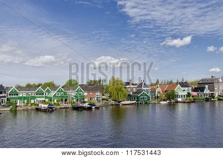 Typical Buildings At Zaanse Schans, Amsterdam, Holland
