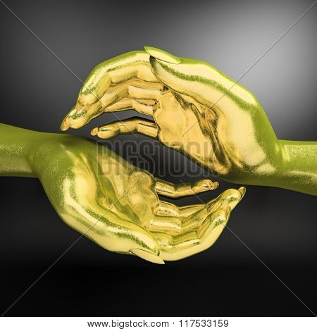 Female hands as if holding something