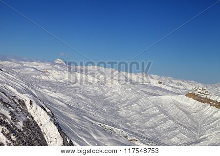 Winter Snowy Mountains At Nice Sun Day