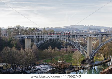 Bridge Over Aare River In Bern