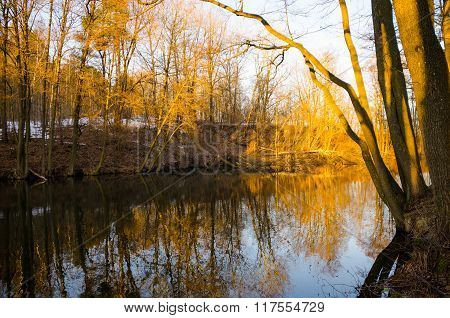 Svisloch River Flows In Minsk And Creates Scenic Spots. Belarus.
