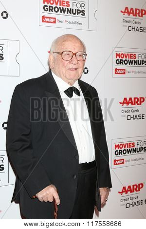 LOS ANGELES - FEB 8:  Ed Asner at the 15th Annual Movies For Grownups Awards at the Beverly Wilshire Hotel on February 8, 2016 in Beverly Hills, CA