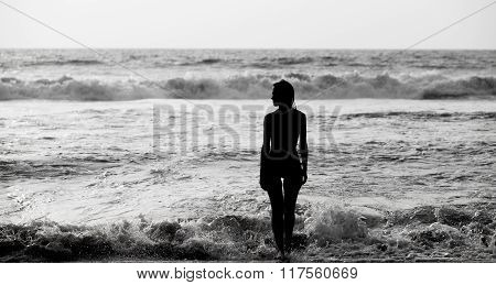 Silhouette Of A Young Woman