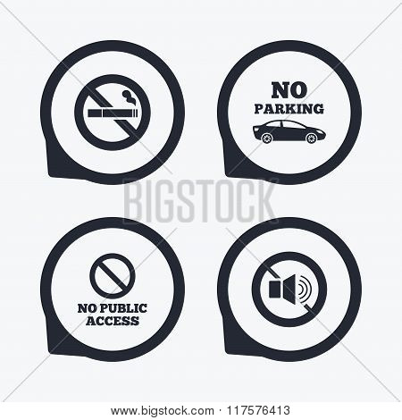 No Smoking, Sound. Private territory parking.