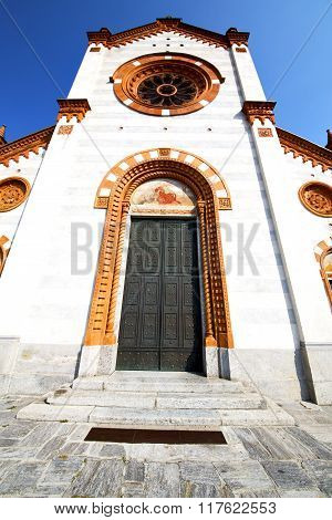 Church  The Mercallo  Old   Closed Brick Tower Sidewalk