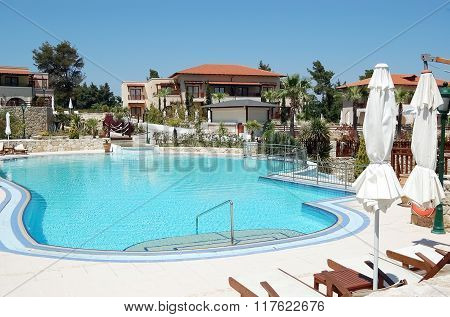Pool In Greek Hotel.