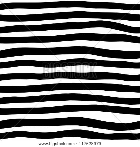 Vector Hand-painted Seamless Pattern With Wavy Lines, Border, Strokes