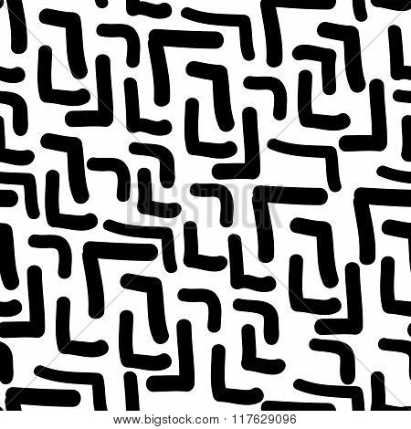 Vector Hand-painted Seamless Pattern With Abstract Doodles Lines