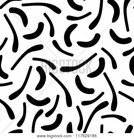 Vector Hand-painted Seamless Pattern With Abstract Doodles Lines