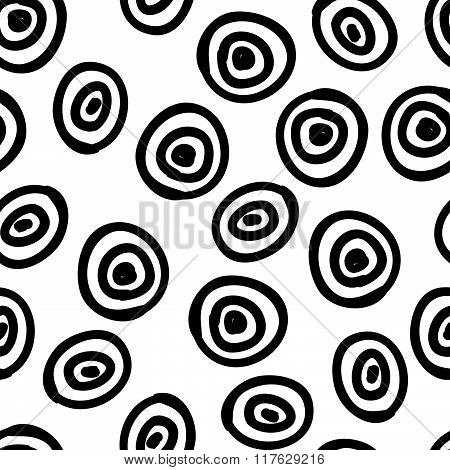 Vector Hand-painted Seamless Pattern With Circles, Bubble, Doodle