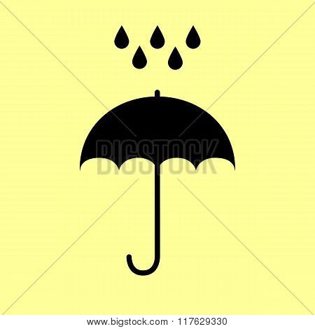 Umbrella with water drops