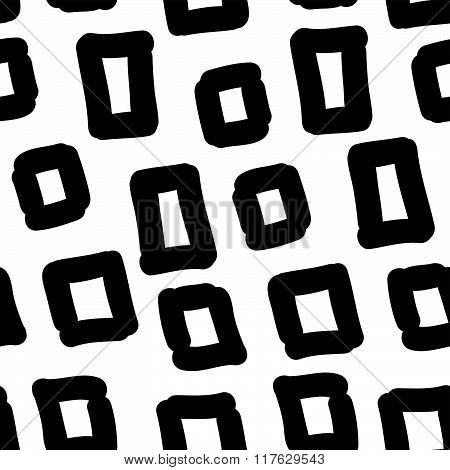 Vector Hand-painted Seamless Pattern With Square, Doodle