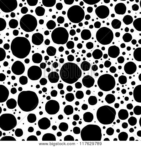 Vector Hand-painted Seamless Pattern With Cheetah, Leopard Dots, Doodle