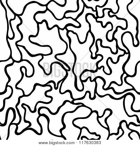 Vector Hand-painted Seamless Pattern With Puzzle, Spot, Doodle