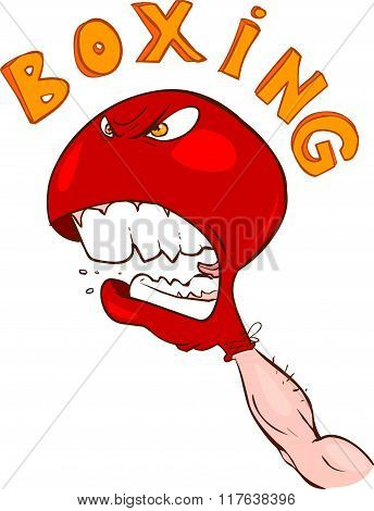 Vector Illustration Of A Angry Boxing Gloves