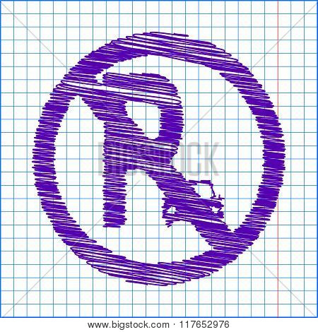 Scribble icon on the school paper