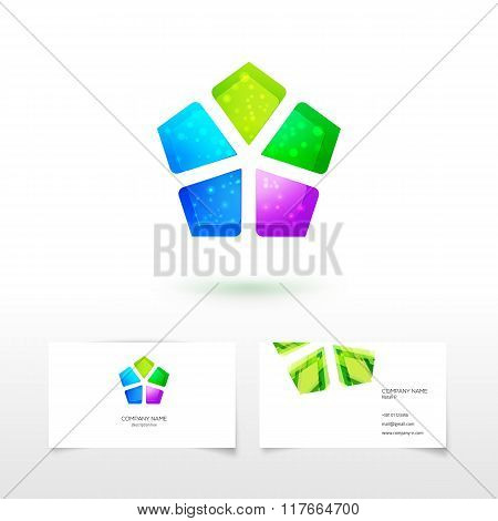 Multicolor geometric elements Logo and Style