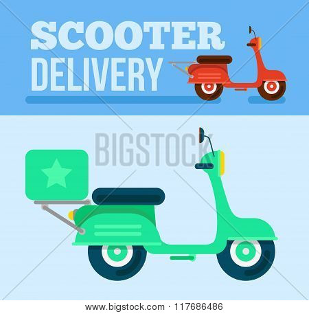 Logistics And Delivery Scooter Trendy Background