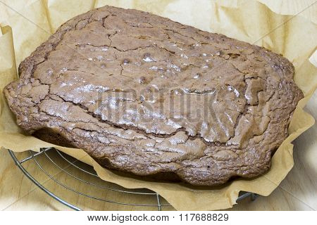 Freshly Baked Unglazed Chocolate Cake