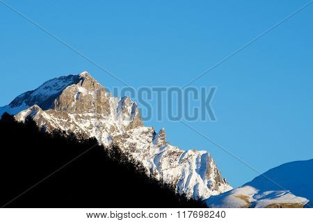 Snowy Peak, Tendenera Mountains, in Tena Valley, Panticosa, Aragon, Huesca, Spain.