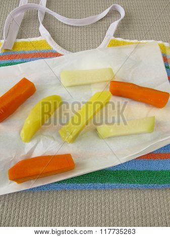 Piece food for babies for baby-led weaning