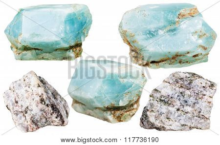 Apatite Crystals Gemstones And Rocks Isolated
