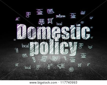 Political concept: Domestic Policy in grunge dark room