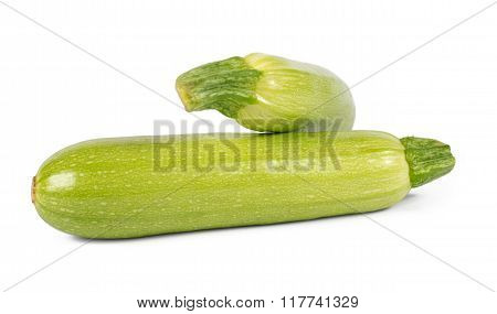 Two Vegetable Marrows Isolated On White Background