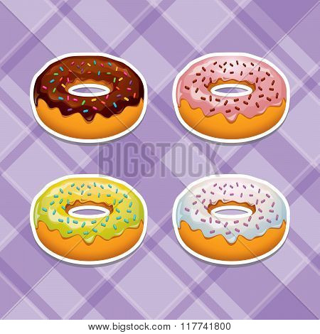 Vector Realistic Donut Icons
