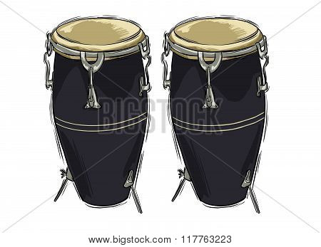 Vector Illustration Of A Tumba Drawing Instrument