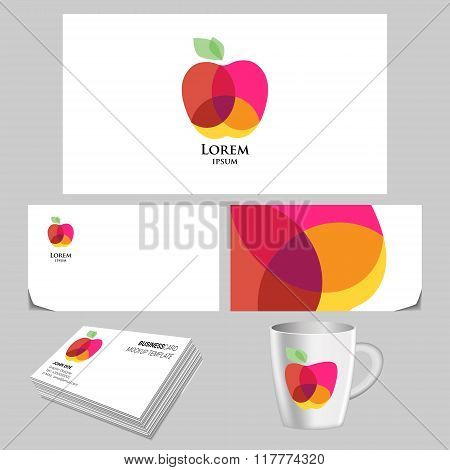 Bright apple logo with transparent effect