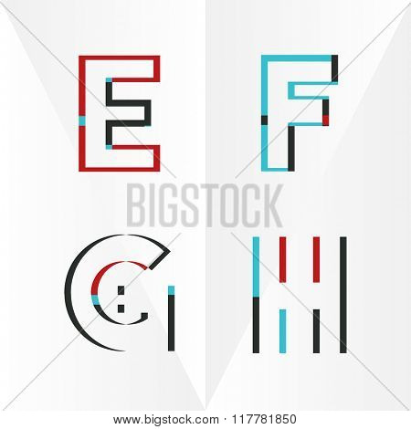 Abstract Typographic Alphabet in a Vector Set | Contains Vibrant Colors and Minimal Design