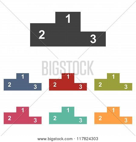 Sport winners podium icons set