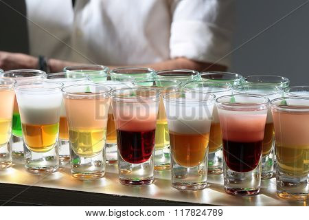 Many Multicolored Tasty Shots