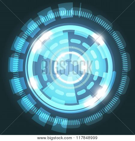 Abstract Technology Light Blue Background With Circles