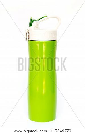 Green thermos travel tumbler