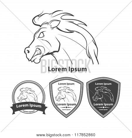 Horse Run Power Logo Elements