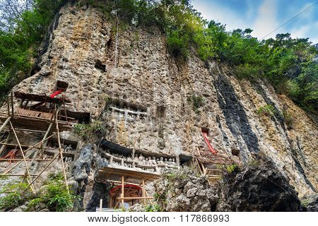 Suaya Is Cliffs Burial Site In Tana Toraja, South Sulawesi, Indonesia