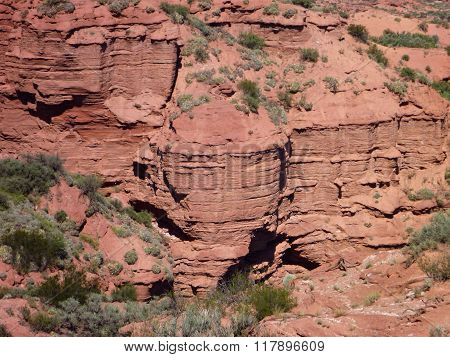 Red Rock Formation At Sierra De Las Quijadas In Argentina